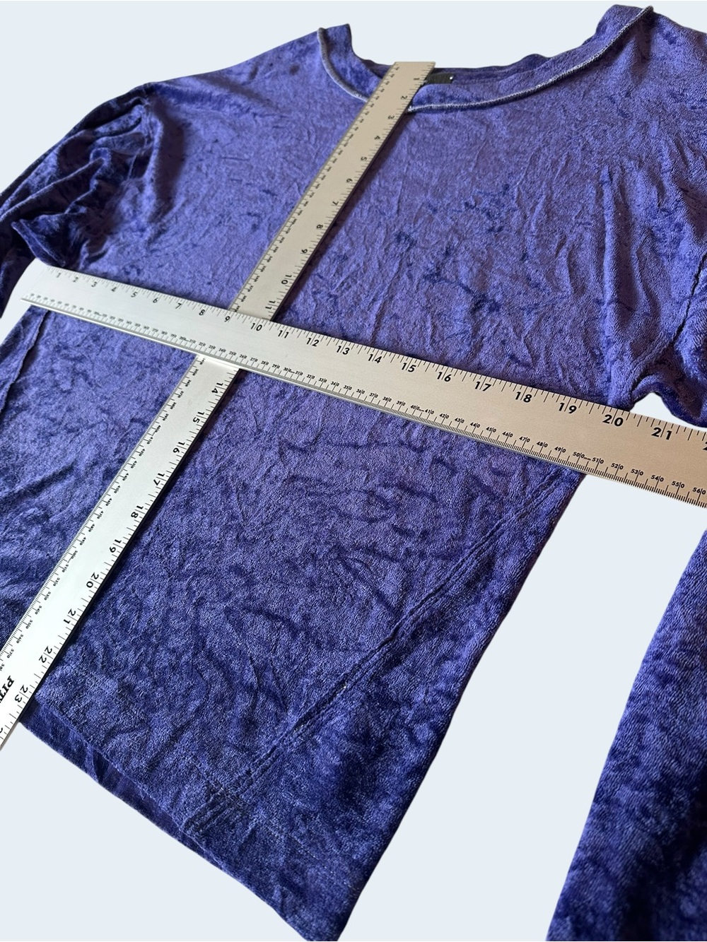 We The FREE PEOPLE Women's Milan Crushed Velvet Top Blue M Medium - Picture 7 of 7